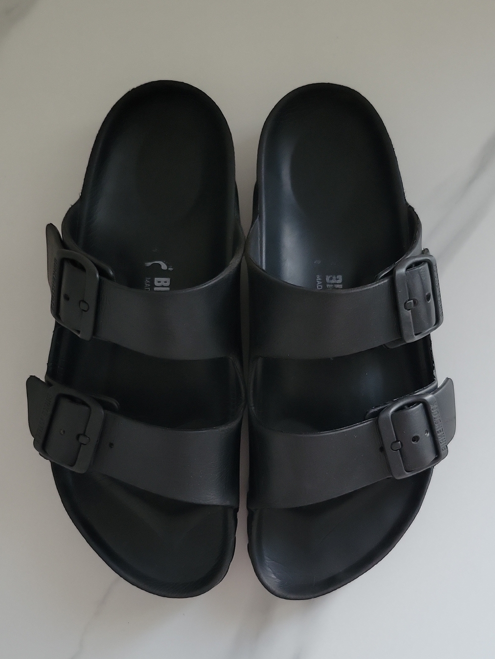 Birkenstock Arizona Essential Eva Black Two-Strap Slide Sandal